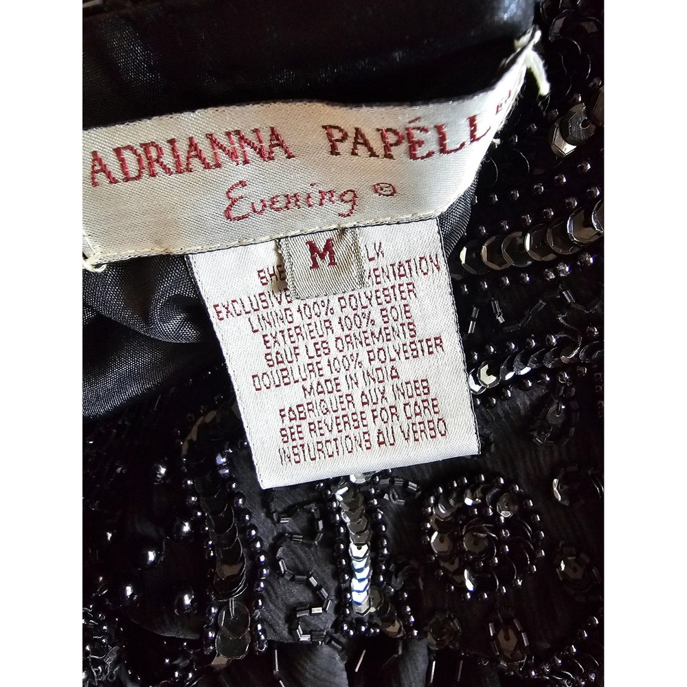 Adrianna Papell Evening Beaded Sequin‎ Jacket Bolero Black Party Elegant Size M - Picture 11 of 11